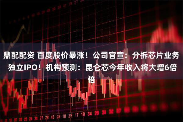 鼎配配资 百度股价暴涨！公司官宣：分拆芯片业务 独立IPO！机构预测：昆仑芯今年收入将大增6倍